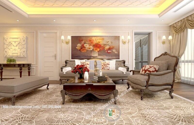 Trang trí phòng khách chung cư đẹp với chất liệu gỗ tự nhiên cao cấp